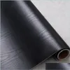 Tapeten DIY Dekorative Film Selbstkleber Tapete Holz schwarz PVC Vinyl Kontaktpapier f￼r K￼chenschr￤nke Wohnzimmer Dekor Wal DHK83