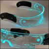 Other Motorcycle Accessories Led Light Up Glasses Wireless Luminous With Dark Lens Glow Party Costume Sunglasses Bar Club Ktv Disco Dhkea