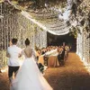 الأوتار التي يقودها صافي خفيفة السلسلة الجنية جارلاند زخرفة عيد الميلاد للمنزل ديكور حديقة ديكور حفل زفاف في الهواء الطلق ديكور