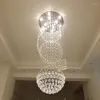 Avizeler Modern Spiral LED Oturma Odası Vitrin Kristal Avize Aydınlatma Lambası İç Dikirde Merdiven Merdiven Yatak Odası El