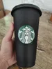 Återanvändbar 5 -delstjärna Starbucks Mug Tumbler Color Change Magic Original PP Food Grade 24oz/710 ml med halm