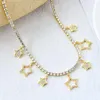 Ras du cou ZHINI Design mignon étoile pendentif colliers pour femmes 2022 mode coréenne Zircon collier déclaration bijoux cadeau