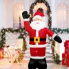 Рождественские украшения 8 футов/2,4 м надувной Санта-Клаус светящийся уличный светодиодный гигантский праздничный год 2023 221109