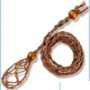 Pendant Necklaces Pendant Necklaces Ecofriendly 100 Linen Cord Bead Necklace Interchangable Rame Crystal Pouch Net C3 Drop Deliv Dhs Otudb