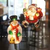 Christmas Decorations 3/4Pcs/Set LED Window Decoration Hanging Light Up Illuminate Santa Claus With Sucker Snowman Lamp 221109