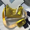 Carteras de diamantes para mujer, bolso de hombro 2022, nuevos bolsos de cristal, moda de verano, monederos para axilas, bolsos de lujo, Bling, bolso clásico brillante de alta calidad