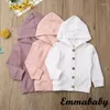 Giacche USPS Fast 0-24m Girls Giacca da cardigan Cardigan Coat Solid Cotton Maniche lunghe Outwear Outwear Colore Autunno Inverno Coats