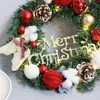 Christmas Decorations Wall Hanging Wreath Outdoor Garden Collection Decor With Pine Cones Balls Leaves Holiday Simulation Fake