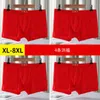 Mutande 4 PZ Uomo Mutandine stile cinese Pantaloncini boxer intimo uomo rosso Fat Plus Taglia L- 8XL 150 kg Pantaloni oversize modali