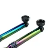 Cool Rainbow Tubi di vetro spesso Filtro a schermo d'argento Ciotola di metallo per tabacco a base di erbe Portatile Rimovibile Facile da pulire Tubo da fumo Handpipes Portasigarette DHL