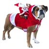 Abbigliamento per cani XS-2XL Vestiti caldi Cappotto natalizio per abbigliamento per animali domestici di taglia piccola e media con decorazione di Babbo Natale 221109