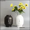 花瓶北欧インスタイル創造的人格顔花瓶モダンミニマリスト唇セラミック花ホームバー書店装飾装飾品 Dhck6