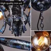 Lâmpadas pendentes Iwhd Iron Industrial Industrial Gretures Luminaire Sustendu Vintage Retro Lamp LED 8 cabeças penduradas