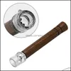 Pipe per fumatori Cournot Legno Vetro One Hitter Straight Smoke Pipe Lunghezza 3 86 pollici Staccabile Fumo Tabacco Piroga Accessori Dro Dhvct