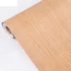 Hintergrundbilder 5m/10m PVC Holz Getreide gestreiftes Tapeten-Wohnkultur Selbstkleber Wohnzimmer Schlafzimmer Diy Wandaufkleber Papel de Parde