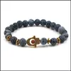 チャームブレスレット天然石ブレスレット灰色の風化老化ビードPSEIRA MASCINA YOGA CHAKRA BEADED BRACELETSドロップ配達ジュエリーDHXXG