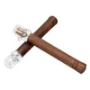 Acessório de cachimbo de vidro portátil One Hitter Bocal de madeira de nogueira removível Cachimbo de mão de bolso Boca de madeira Filtro Ponta Tabaco Erva Piteira de cigarro Fumaça