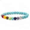 Bracelet de perles de pierre de guérison brin Yoga 7 Chakra arbre de vie charme lave améthyste oeil de tigre pierre bracelets pour femme hommes bijoux de mode