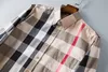 Hommes robe chemises décontractées luxe haut de gamme mince soie T-shirt à manches longues décontracté vêtements d'affaires plaid marque M-3XL #04