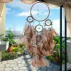 Dekorativa figurer Dream Catcher Five Ring Feather Pendant Bohemian Style Hanging Children's Outdoor Room Wall Mount