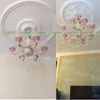 Lampadari Lampadario di cristallo moderno Led Lustre Soffitto S Paralume in vetro Sala per matrimoni romantici Luci giglio viola