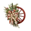 Flores decorativas Artificial Christmas Pine Cone Garlands requintada grinaldas de férias de madeira Rattan Garland Shopwindow Layout adereços