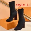 Heeled Heel Boots Elastic Boot Women Shoes High Heels Autumn Winter Socks Fashion Sexy Knitted Designer Alphabetic Lady Letter Thick LargeR23V