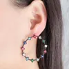 Boucles d'oreilles Zlxgirl, bijoux, couleurs mélangées, accessoire en Zircon, piercing de mariage pour femmes, oreilles Brinco