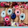 Urok Bransoletka Evil Eye for Women Trenda Turkish Jewelry Bohemian Friendship Psera Braided Rope Bracelets In Bk Drop Gelive Dhmek