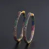 Hoop Huggie Funmode Trendy Two Tones Rainbow Cubic Zirconia Hoop Earrings For Women Hip Hoop pendientes mujer Whole FE53 221104589312