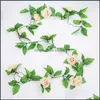 Ghirlande Di Fiori Decorativi Fiore Artificiale Vite Appesa Seta Rosa Edera Ghirlanda Di Nozze Decorazioni Per La Casa Ratten 240Cm Consegna Goccia Gard Dhpxx