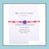 Charm Bracelets Turkish Lucky Evil Blue Eye Bracelets Handmade Braided Red Black Rope 7 Knots Bracelet Friendship Jewelry With Card Dh0Cu