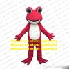 Red Frog Mascot Costume Adult Cartoon Strój postaci pozew o reklamę Etykieta Promocja dzięki uprzejmości ZZ7912