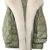 Vestes pour femmes KBAT Hiver Duvet de Canard Veste Manches Chauve-Souris Manteau Surdimensionné Fluffy Fausse Fourrure Chaud Parkas Grand Imperméable Survêtement 221109