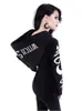 Kadın Hoodies Sweatshirts Kadın Gotik Punk Moon Mektup Baskı Sonbahar Kış Uzun Kollu Siyah Ceket Fermuarı Ceket Sıradan Hoody 5xl 221109