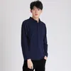 Męskie koszule 2022 Spring i Jesienna moda z długim rękawem półprzewodnikowy biznes Solidny kolor ubrania robocze Lapel T-shirt