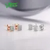 Stud VISTOSO Gold Earrings For Women 14K 585 Rose White Sparkling Diamond Dainty Round Cirle Trendy Fine Jewelry 2211093377192