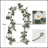 Dekorativa blommor kransar konstgjorda blommor krans 200 cm l￤ngd vintage falsk blomma pion pion rose vinr￶nska dekorativ v￤gg ha dhiqv