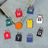 Brooches Creative Fashion Basketball Jersey Shape Brooch Unisex Sports Enamel Pin Sportswear Ball Bag Jacket Badge Jewelry Accessories