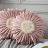 Kudde Fashion Ins Style Round Chrysanthemum Soft Velvet Stitching Decor Parlor Sofa Pillow Case