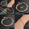 Chaînes Bracelet En Or Hommes 31Nk Modèles D'explosion Chic 18K Placage Cuivre Bijoux Galvanoplastie Figaro 8Mm Bracelets Pour Hommes Drop Deliver Dhqnf