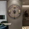 Wall Clocks Retro Clock Home Interior Mute Metal Large Living Room Decoration Gold Watches For Horloge