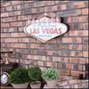 Metal Painting Decorazione di Las Vegas Metal Painting Insegne di benvenuto Led Bar Decorazioni da parete Drop Delivery Home Garden Arts Crafts Dhwnp