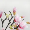 Dekorativa blommor 6 st/parti 53 cm simulering magnolia gren falsk för hemdekoration bröllopssalke siden