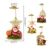 Ljushållare Santa Claus Snowflake Star Christmas Stick Iron Ornament Gift Desktop Metal Holder For Xmas Table Decoration 221108