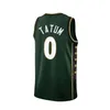 Baskettröjor Jason Tatum Jaylen Brown Black White Green City Jersey