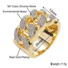 Bague cubaine plaquée or blanc jaune pour hommes et femmes, style Hip Hop, pour fête de mariage, bijoux cadeau 284Q