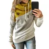 Sweats à capuche pour femmes Sweatshirts Femmes Automne Hiver Sweat à capuche Color Block Patchwork Manches longues Cordon Sweat à capuche pour un usage quotidien 221109