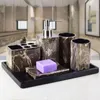 Badaccessoireset Resin Badkamer Vijfkoppig Was Square Sets Opslag Toiletartikelen Accessoires Mondwaterbeker