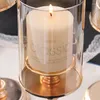 Titulares de vela European Luxury Amber Metal Dinner Candlelight Dinner Romantic Crystal Glass Wedding Bar Decoration Crafts